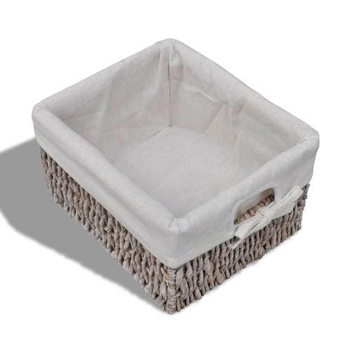 Drewniana szafka z 3 wyplatanymi koszykami, brązowa na Arena.pl