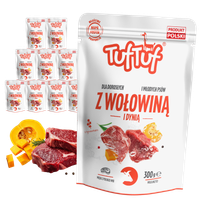 KARMA DLA PSA – MOKRA KARMA SASZETKA WOŁOWINA DYNIA 10x500g | TufTuf