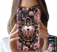 ETUI DO SAMSUNG A7 2018 - KOBIECE, MODNE WZORY, KŁÓDKA SERCE RÓŻA