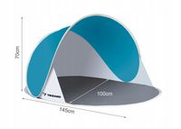 Namiot Plażowy Parawan Samorozkładający się z UV 1m x 1,45m x 70 cm