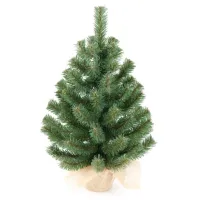 CHOINKA SZTUCZNA mała Świerk JUTA 50 cm CHOINKA w doniczce + JUTA + DONICA