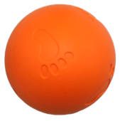 Gumowa piłka dla psa z odciskiem łap kolcami i piszczałką pomarańczowa 5cm