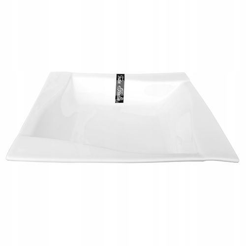 TALERZ OBIADOWY GŁĘBOKI KWADRATOWY 20,5CM VIVA PORCELANOWY DO ZUPY MAKARONU na Arena.pl