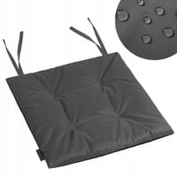 WODOODPORNA PODUSZKA OGRODOWA NA KRZESŁO WIĄZANA 40x40 CM GRAFITOWA