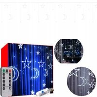 Kurtyna Świetlna 138LED Zewnętrzna Węwnętrzna USB Biały Zimny Lampki