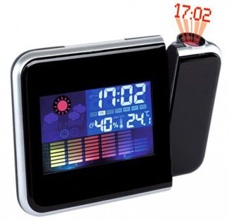 XONIX GHY-8190 Budzik na baterie z projektorem, pomiar wilgotności, alarm, drzemka, termometr