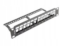 LANBERG patch panel blank 12 port 1U with organizer for keystone modules