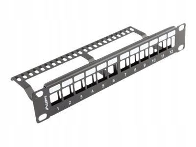 LANBERG patch panel blank 12 port 1U with organizer for keystone modules zdjęcie 1