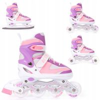 ŁYŻWOROLKI REGULOWANE 4w1 ROLKI WROTKI ŁYŻWY Z WYMIENNĄ PŁOZĄ BESTIF 30-33