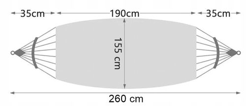 HAMAK OGRODOWY XXL BRAZYLIJSKI dwuosobowy WZMOCNIONY DRĄŻEK 260 x 155 cm na Arena.pl