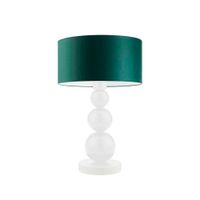 Lampka HONOLULU abażur zieleń butelkowa stelaż biały