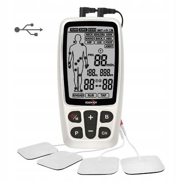 ELEKTROSTYMULATOR Mięśni RoovJoy TENS EMS MASS USB zdjęcie 3