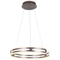 LAMPA wisząca KIARA MD17016002-1E COFFE Italux okrągła OPRAWA metalowa LED 80W 3000K rings pierścienie zwis kawowy