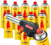 Palnik Lutownica gazowa opalarka palnik 360° + 6 x GAZ KARTUSZ