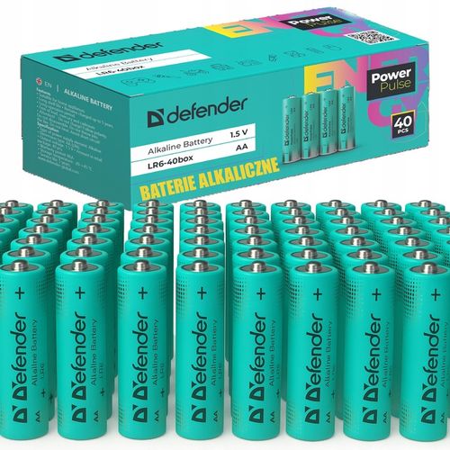 40x BATERIE BATERIA ALKALICZNE PALUSZKI DEFENDER POWERPULSE PRO AA LR6 na Arena.pl