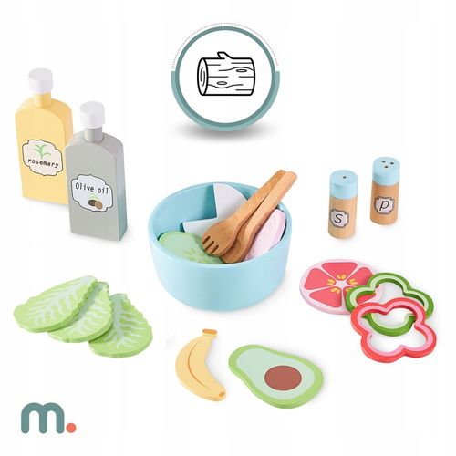 DUŻA DREWNIANA KUCHNIA INTERAKTYWNA XXXXL Z OŚWIETLENIEM LED - 50 ELEMENTÓW na Arena.pl