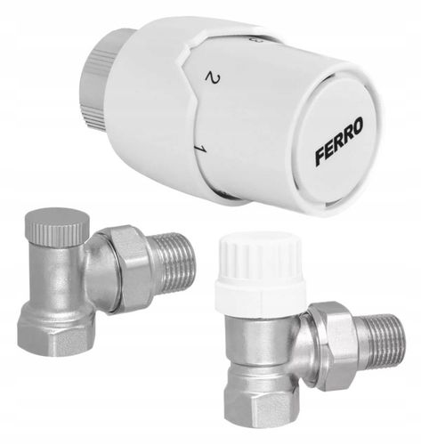 FERRO ZESTAW TERMOSTATYCZNY KĄTOWY ZTM21 GŁOWICA + ZAWÓR TERMOSTATYCZNY + P na Arena.pl