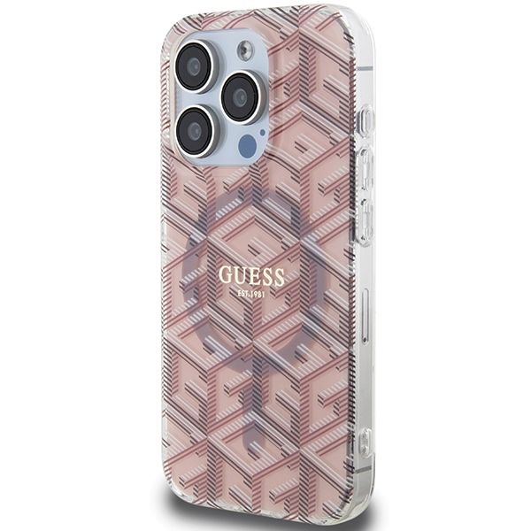 Etui Guess do iPhone 15 Pro, Różowy, MagSafe zdjęcie 2