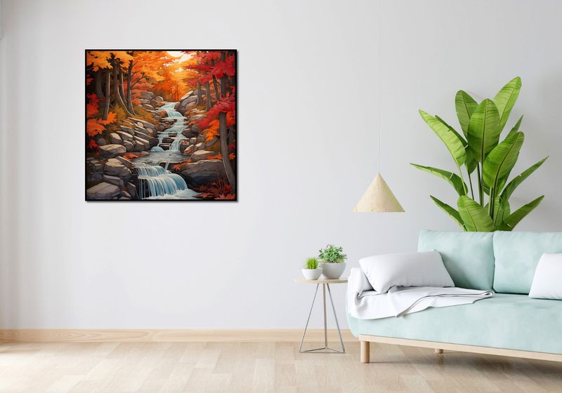 Plakat 90x90cm Jesienne Wodospady zdjęcie 4