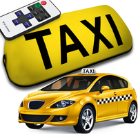 KOGUT TAXI ŻÓŁTY LAMPA GAPA LED NA AKUMULATOR + PILOT BEZPRZEWODOWA MAGNES