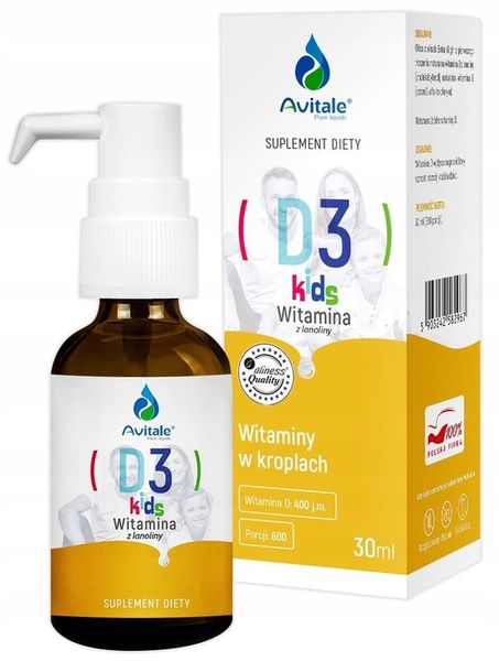 ALINESS Avitale WITAMINA D3 KIDS krople DLA DZIECI zdjęcie 1