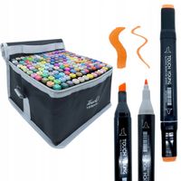 Markery ALKOHOLOWE 168szt Pisaki Flamastry Mazaki DWUSTRONNE Zestaw + Torba