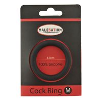 MALESATION Czarny pierścień na penis M śr. 4 cm