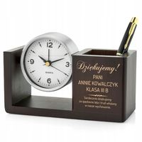 Przybornik na biurko ZEGAR prezent dla NAUCZYCIELA WYCHOWAWCY +GRAWER