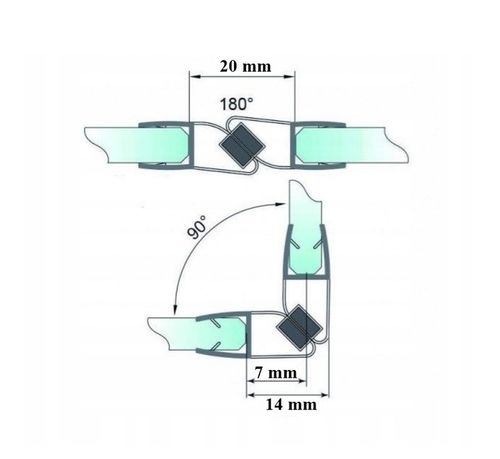 Uszczelka magnetyczna do kabiny 8mm 200cm 2szt na Arena.pl