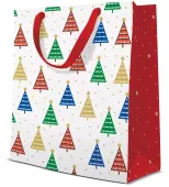 Torebka Prezentowa Kolorowe Choinki, Średnia
