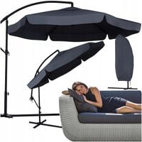 PARASOL OGRODOWY DUŻY SKŁADANY 350cm Z WYSIĘGNIKIEM ANTRACYT + POKROWIEC