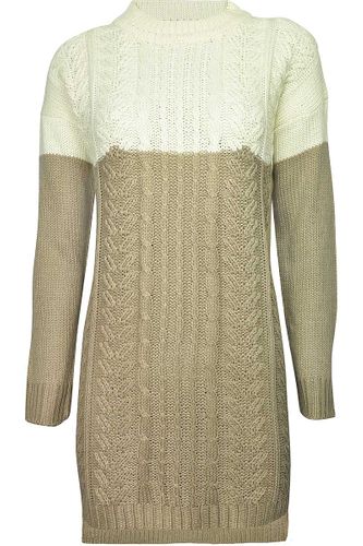 Pull&Bear Kremowo-Brązowy  Sweter, Warkocz - 40 / L na Arena.pl