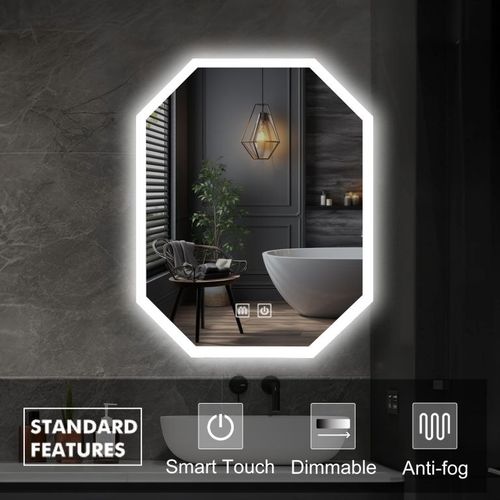 IREDA Lustro łazienkowe z oświetleniem LED, 80 x 60 cm na Arena.pl