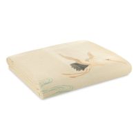 Koc bawełniano-akrylowy z nadrukiem MILA 150X200 kremowy