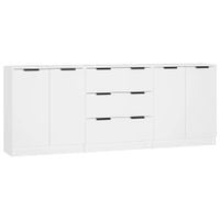 3-częściowa komoda, biała, materiał drewnopochodny