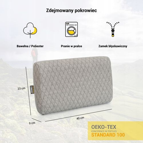 Poduszka podróżna, turystyczna pianka memory JOHNNY ADVENTURE SZARA KRATA na Arena.pl