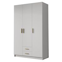 Szafa ADA I 120 cm - pojemna garderoba - BIAŁY+ZŁOTY