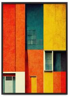 Plakat bauhaus abstrakcja 61x91 cm w czarnej ramie