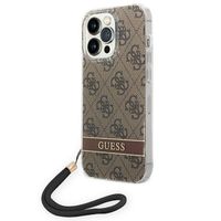 Guess GUOHCP14LH4STW iPhone 14 Pro 6,1" brązowy/brown hardcase 4G Print