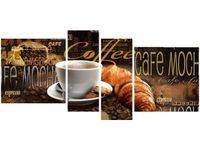 120CM 55 OBRAZ 4 ELEM PORANNA KAWA ŚCIENNY