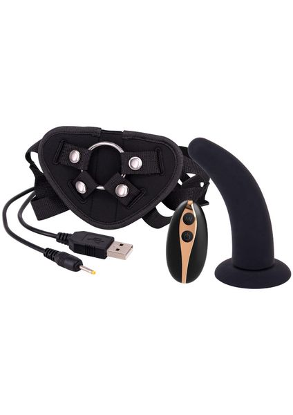 Vibration Dildo Strap-On 5inch Black zdjęcie 1