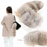 BRELOK ZAWIESZKA PUCHATY OGON BRELOCZEK WILK LIS FUTRZAK OZDOBA KLUCZY