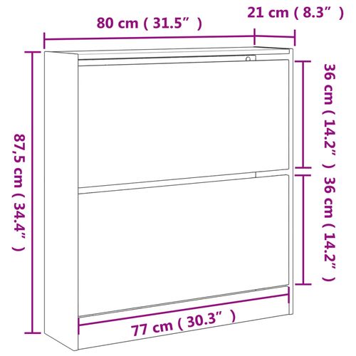 Szafka na buty, dąb sonoma, 80x21x87,5 cm na Arena.pl
