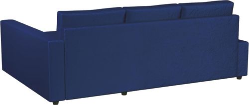 Pokrowiec na sofę Friheten z narożnikiem lewostronnym welurowy niebieski na Arena.pl