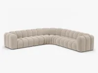 NAROŻNIK, SOFA NAROŻNA UNIWERSALNA BEŻ WELUR 309/309/70 LUPINE MICADONI