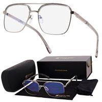 Okulary pilotki zerówki z filtrem Blue Light 25177E szary/srebrny