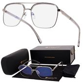 Okulary pilotki zerówki z filtrem Blue Light 25177E szary/srebrny