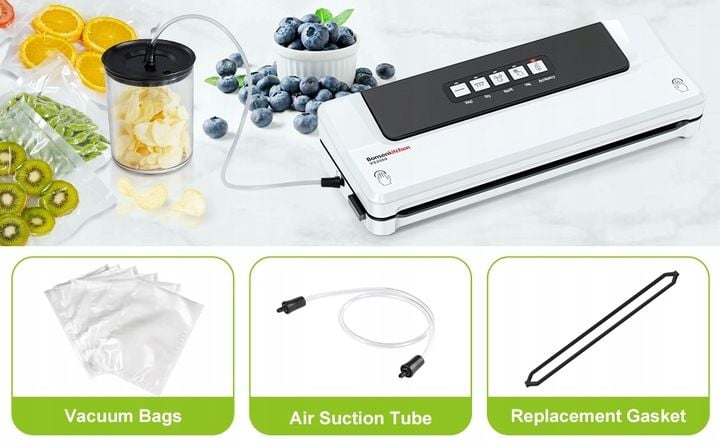 Bonsenkitchen Zgrzewarka Próżniowa do Żywności, Funkcja 5 w 1 SREBRNA zdjęcie 2