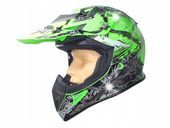 KASK MOTOCYKLOWY CROSS ENDURO QUAD ATV SZCZĘKOWY HULAJNOGA QUAD ATV NEON