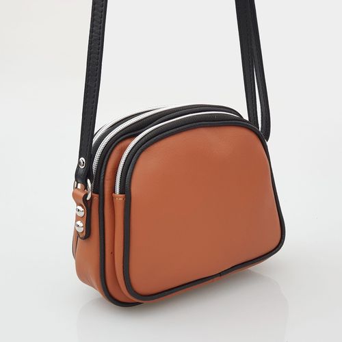 VERA PELLE torebka damska skórzana listonoszka 3 komorowa V463 srebrna na Arena.pl